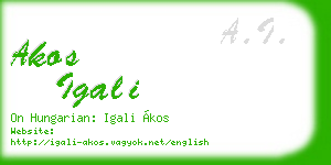 akos igali business card
